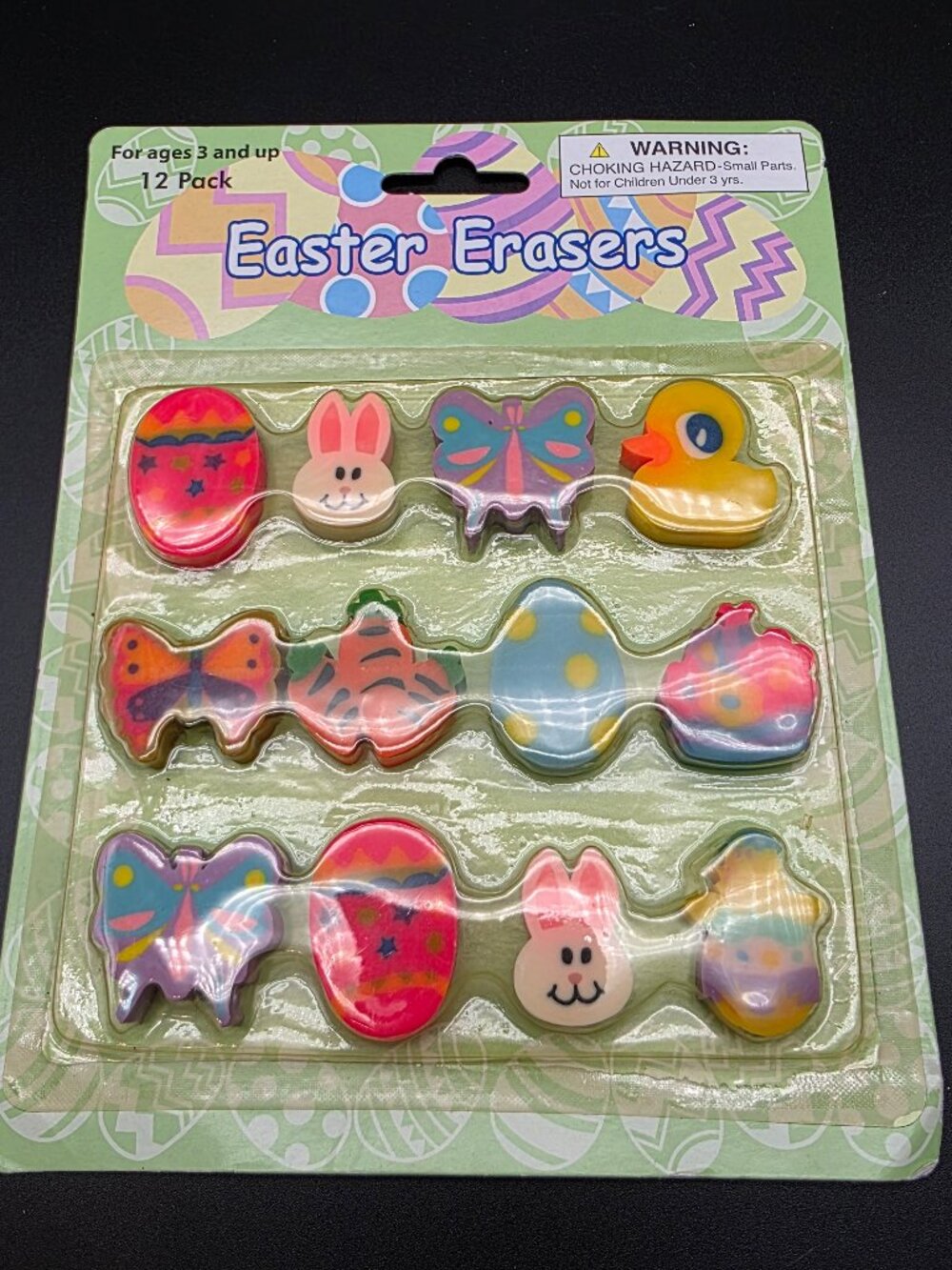 Vintage Collectible Erasers Easter Lot Of 12 bunny duck egg basket butterfly